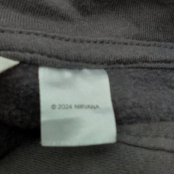 Nirvana H&M Mens Gray Nirvana Logo Hoodie Size Medium READ - Picture 14 of 15